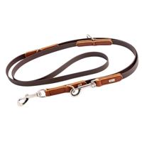 HUNTER Verstelbare hondenlijn Wolmar, chocoladebruin/cognac, Maat: 19/200