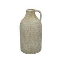Terracotta kruik - ouderwets - cr?me - tuin decoratie - 30 cm - aardewerk - decoratief beeld