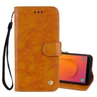 Business stijl olie Wax textuur horizontale Flip leergeval met houder & kaartsleuven & portemonnee voor Galaxy J8 (2018) (EU versie) (bruin)