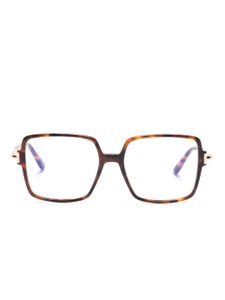 TOM FORD Eyewear lunettes de vue carrées à effet écailles de tortue - Marron