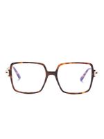 TOM FORD Eyewear lunettes de vue carrées à effet écailles de tortue - Marron