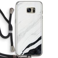 Elegante marmer: Samsung Galaxy S7 Edge Transparant Hoesje met koord