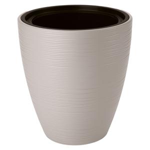 Form Plastic Plantenpot/bloempot Gobi - kunststof - licht grijs - D40 x H32 cm - met binnenpot