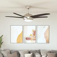 Plafondventilator met lamp 128 cm bruin - thumbnail