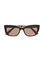 Dolce & Gabbana Eyewear lunettes de soleil rectangulaires à effet écailles de tortue - Marron