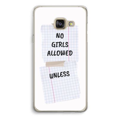 No Girls Allowed Unless: Samsung A3 (2017) Transparant Hoesje