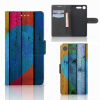 Sony Xperia XZ1 | Book Style Case | Wood Heart - Cadeau voor je Vriend