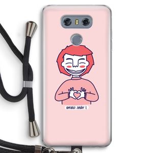 Hartje: LG G6 Transparant Hoesje met koord