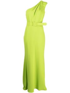 Badgley Mischka robe longue à une épaule - Vert