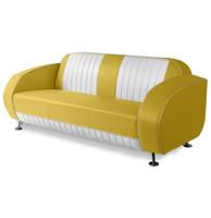 Bel Air Retro Waverly Tweezitter Sofa SF02CBG63 Geel/Wit Bel Air Retro Waverly Tweezitter Sofa SF02CBG63 Geel/Wit