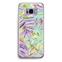 Tropical Palms Blue: Samsung Galaxy S8 Plus Transparant Hoesje