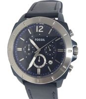 Horlogeband Fossil BQ2194 Leder Blauw 24mm