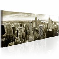 Schilderij - Manhattan New York , zwart wit - thumbnail