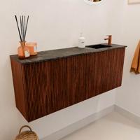 Toiletmeubel Mondiaz Joya Dlux | 100 cm | Meubelkleur Ruby | Faye wastafel Lava Wasbak Rechts | 1 kraangat