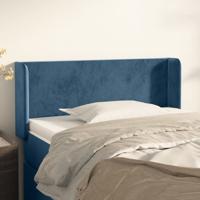 Hoofdbord met randen 103x16x78/88 cm fluweel donkerblauw