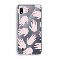 Hands pink: Samsung Galaxy A10 Transparant Hoesje