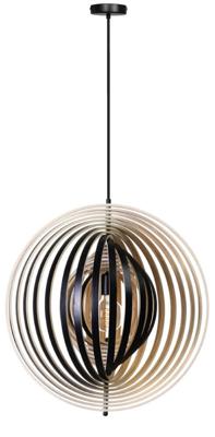 ETH Desing hanglampWoody zwart met hout Ø 59cm - 05-HL4540-3070