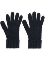 N.Peal gants en maille torsadée à effet métallisé - Bleu