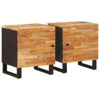 Nachtkastje 2 pcs Bruin 40 x 33,5 x 46 cm Massief Mango Hout
