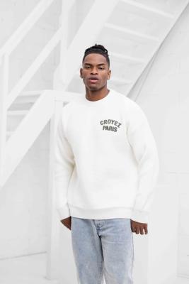 Croyez Paris Knit Sweater Heren Gebroken Wit - Maat M - Kleur: DonkergroenGebroken Wit | Soccerfanshop