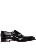 Santoni chaussures Carter en cuir à boucles - Noir - thumbnail