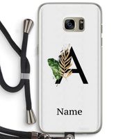 Charcoal Flora: Samsung Galaxy S7 Edge Transparant Hoesje met koord