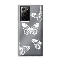 White butterfly: Samsung Galaxy Note 20 Ultra / Note 20 Ultra 5G Transparant Hoesje