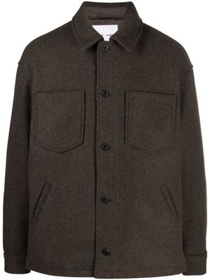 SAMSOE SAMSOE surchemise feutrée à boutonnière - Marron