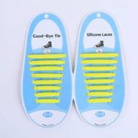 16 STKS/set Running no stropdas schoenveters Fashion Unisex atletische elastische siliconen schoenveters (geel)