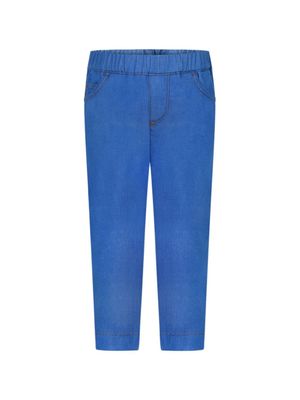 Moncler Enfant jean droit à logo appliqué - Bleu