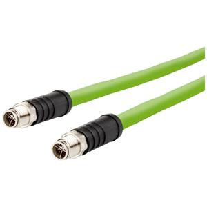 Metz Connect 142M7X11020 M12 Netwerkkabel, patchkabel CAT 6A S/FTP 2.00 m Groen Torsiebestendig, PUR-mantel, UV-bestendig 1 stuk(s)