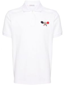 Moncler polo à logo brodé - Blanc