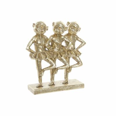 Decoratieve figuren DKD Home Decor FZ-91957 Grijs Gouden Hars Rechthoekig Koloniaal Modern Aap 23 x 9,5 x 24 cm