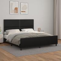 Bedframe met hoofdbord kunstleer zwart 180x200 cm