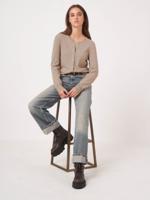 Basic vest met ronde hals van cashmere wolmix