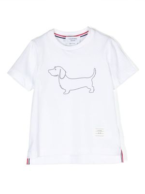 Thom Browne Kids t-shirt Hector en coton à imprimé chien - Blanc