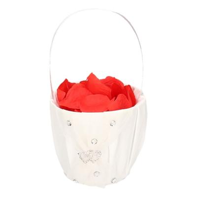 Bruiloft strooimandje met hartjes - inclusief rozenblaadjes rood - bruidsmeisje accessoires