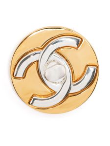 CHANEL Pre-Owned broche à logo CC (1997) - Or