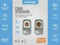 Enzo Technetics Set 2 stuks coaxpluggen haaks metaal 4G - 2074010