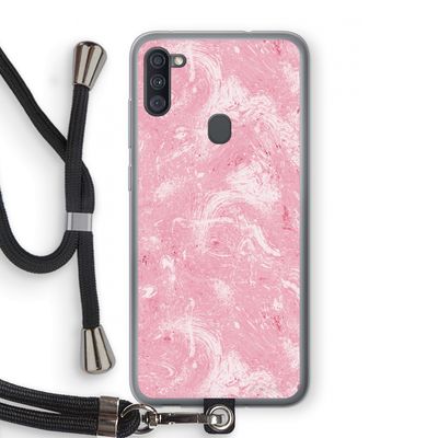 Abstract Painting Pink: Samsung Galaxy A11 Transparant Hoesje met koord