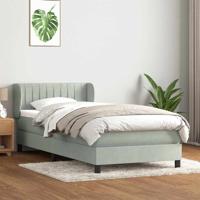 Boxspring met matras fluweel lichtgrijs 80x210 cm