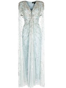 Jenny Packham robe longue Lotus Lady à ornements de sequins - Bleu