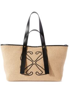 Off-White sac Arrows en raphia - Tons neutres