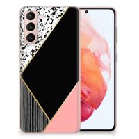 Samsung Galaxy S21 | TPU Hoesje | Zwart Roze Vormen