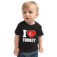 I love Turkey / Turkije landen shirtje zwart voor babys 80 (7-12 maanden)  -