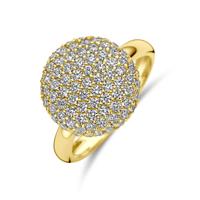 Stijlvolle 14k Geelgouden Ring met Zirkonia - Breedte 14mm Stijlvolle 14k Geelgouden Ring met Zirkonia - Breedte 14mm