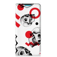 Mobiel BookCase Samsung Galaxy A73 Skull Red