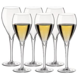 Bormioli Champagneglazen - 12x stuks - transparant - glas - 150 ml - luxe flutes op voet