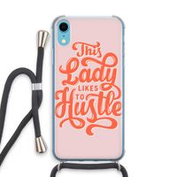 Hustle Lady: iPhone XR Transparant Hoesje met koord