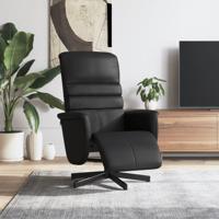 Fauteuil verstelbaar met voetensteun kunstleer zwart